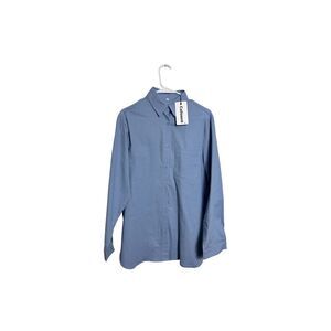 NWT Cofouen Women’s Blue Long Sleeve Button Down Shirt Size Large